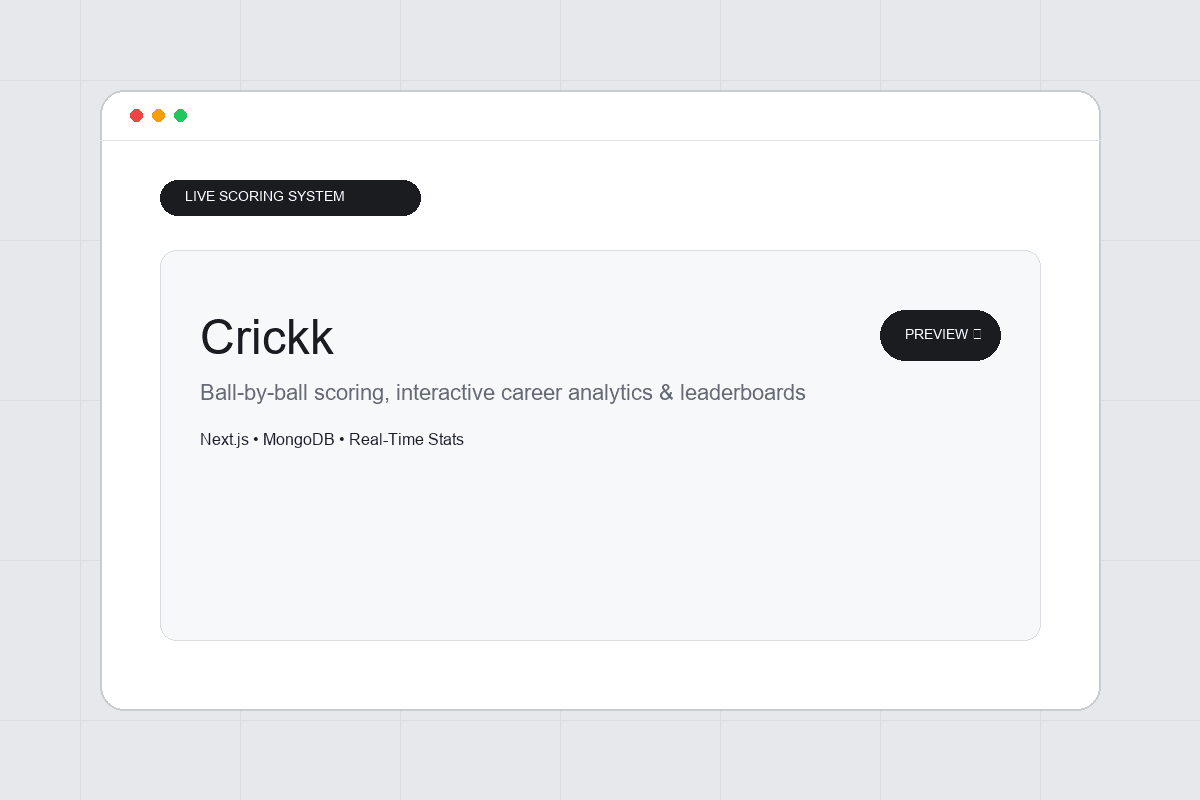 Crickk interface preview