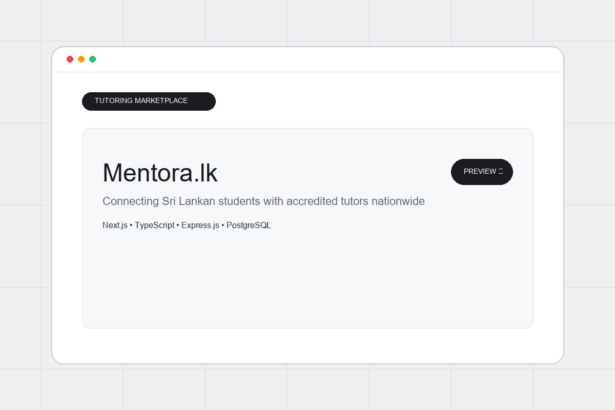 Mentora.lk interface preview